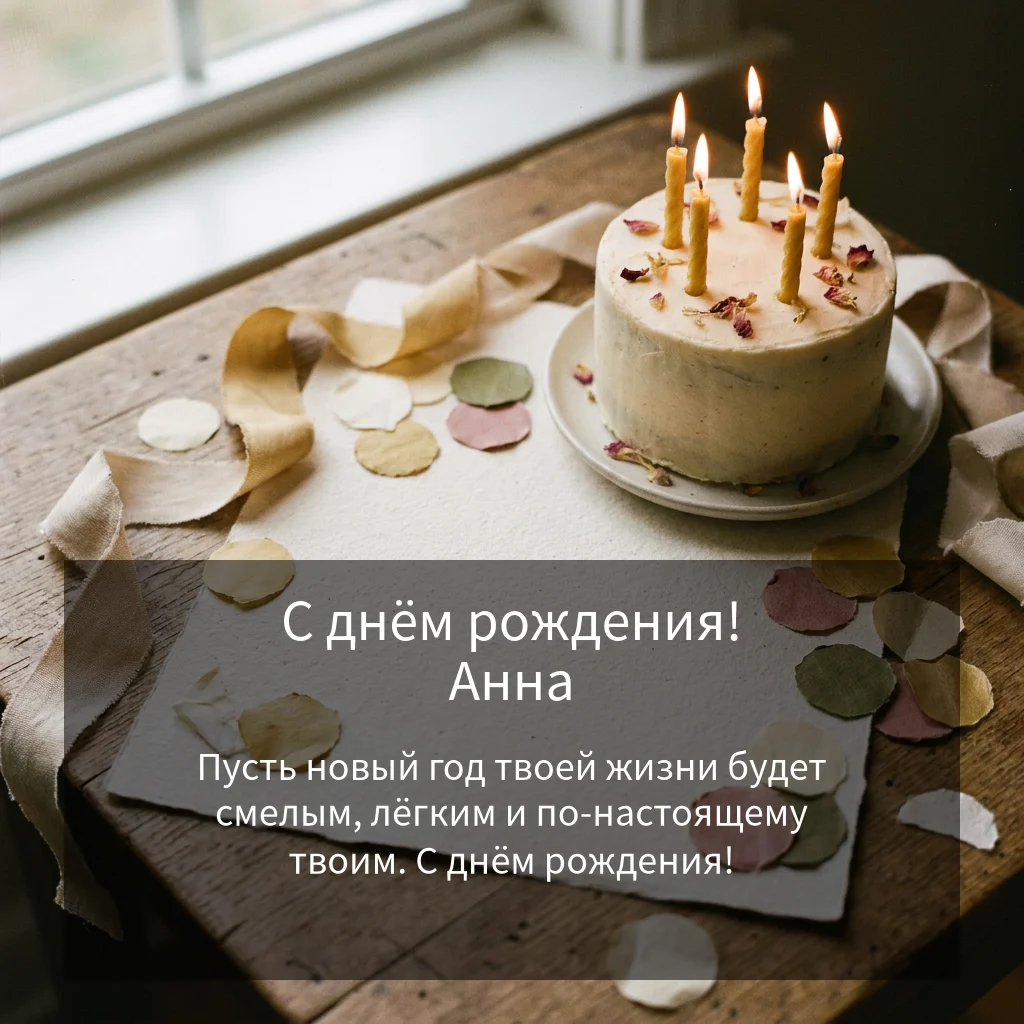Именная поздравительная открытка на русском
